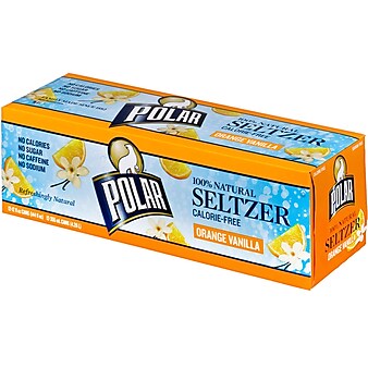 Polar Orange Vanilla Seltzer, 12 oz. Cans, 24/Cartons (1000261)