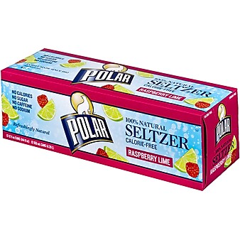 Polar Raspberry Lime Seltzer, 12 oz. Cans, 24/Cartons (1000230)