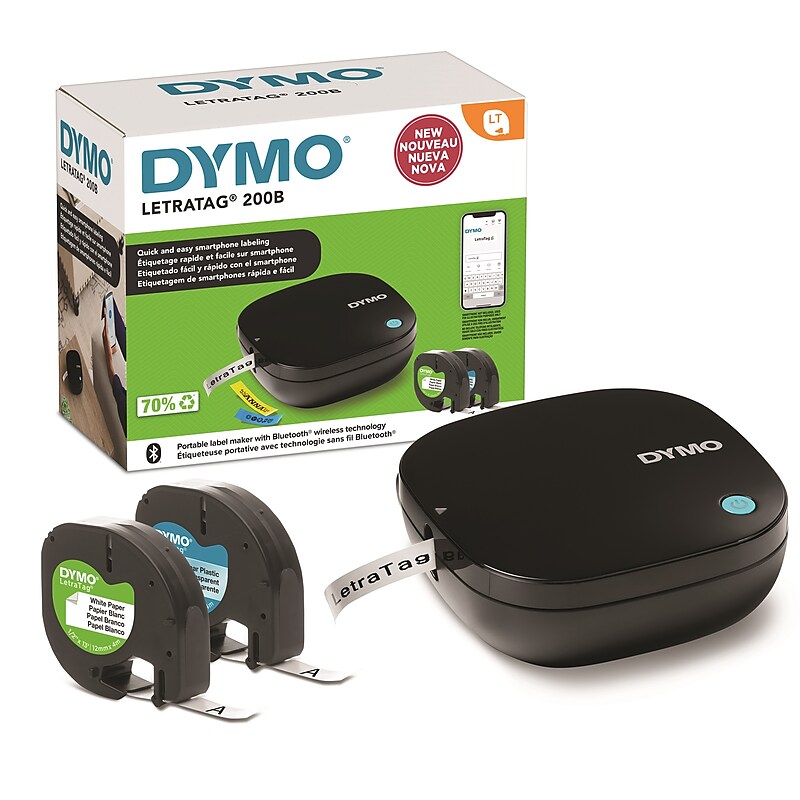 Dymo LetraTag 200B Portable Thermal Bluetooth Label Maker, Black (2179979) image 1