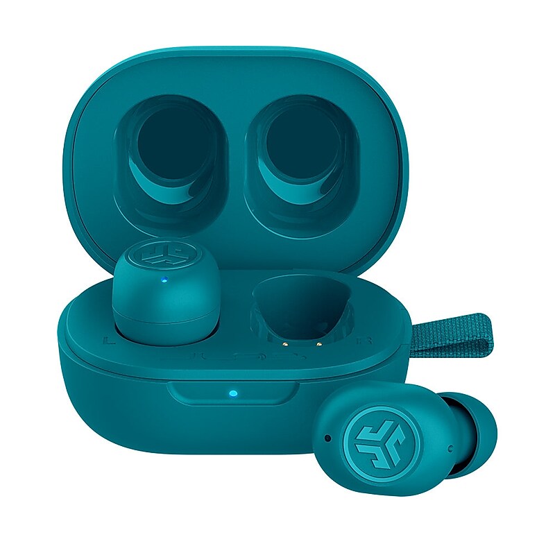 JLab JBuds Mini Wireless Noise Canceling Earbuds, Bluetooth, Aqua (EBJBMINIRAQUA124) image 1