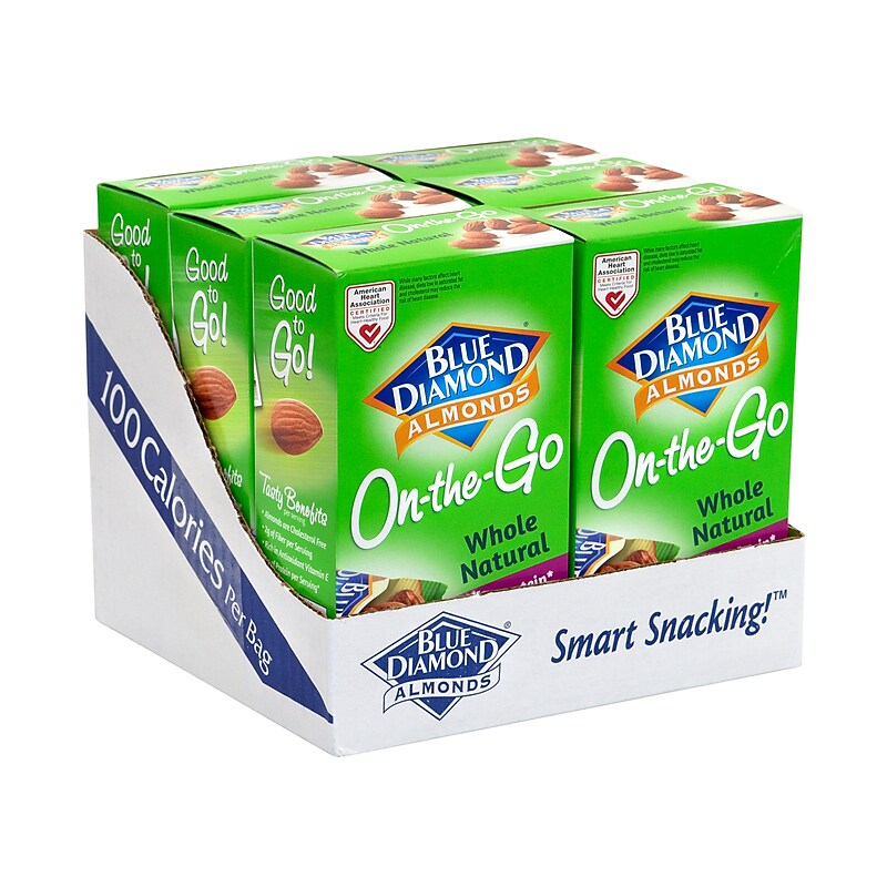 Blue Diamond Whole Natural Almonds, 0.63 oz., 7 Bags/Pack, 6/Pack (220-00793) image 1