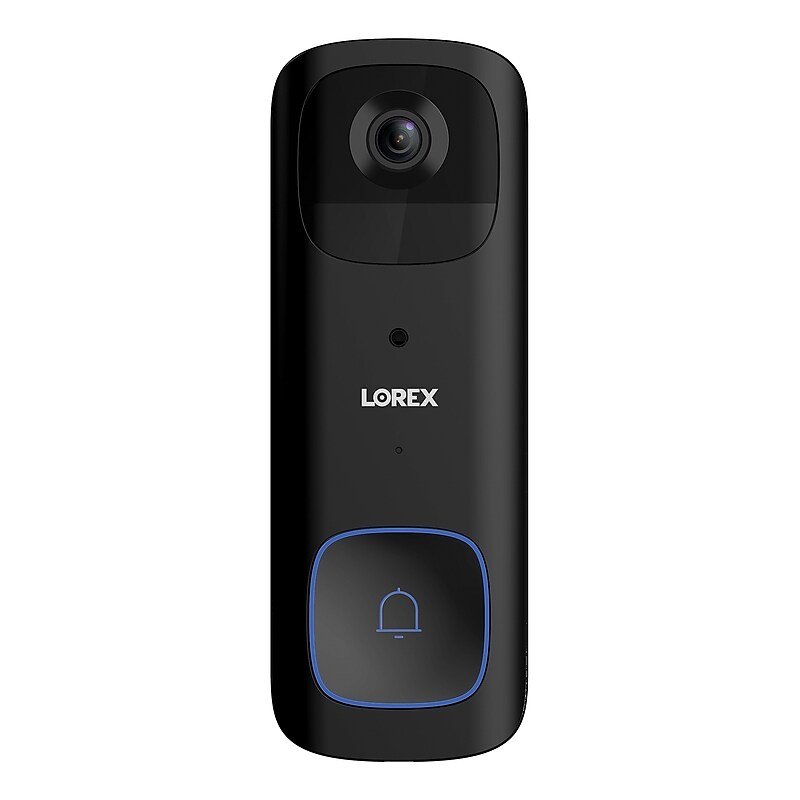 Lorex Wi-Fi 2K Wired/Wireless Smart Video Doorbell, Black (B463AJDB-E) image 1