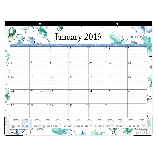 2019 Blue Sky Desk Pad BS Lindley 22 H X 17 W RY Monthly Trim Tape 