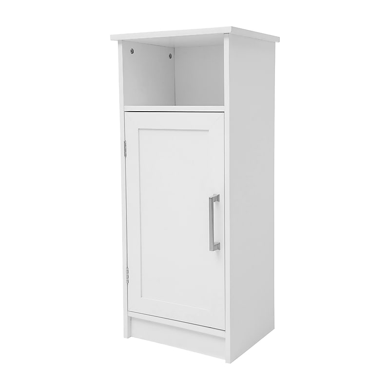 Flash Furniture Vega 34" Bathroom Storage Cabinet Organizer with 3 Shelves, White (FSVEGABATH3WH) image 1