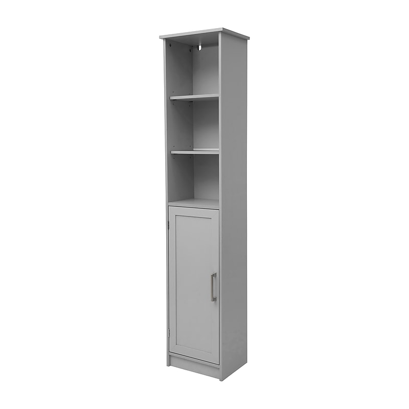 Flash Furniture Vega 70" Linen Tower Storage Cabinet with 5 Shelves, Gray (FSVEGABATH2GY) image 1