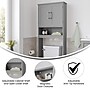 Flash Furniture Vega 66.25" Over the Toilet Storage Cabinet Organizer with 3 Shelves, Gray (FSVEGABATH1GY)~#|#~sp234125137_sc7
