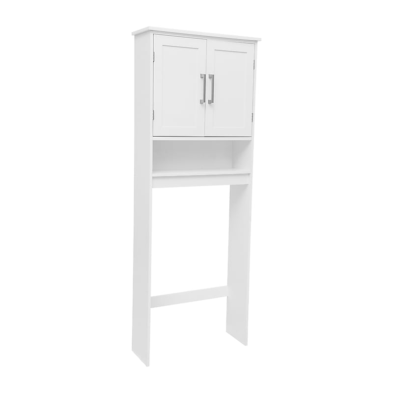 Flash Furniture Vega 66.25" Over the Toilet Storage Cabinet Organizer with 3 Shelves, White (FSVEGABATH1WH) image 1