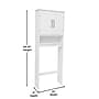Flash Furniture Vega 66.25" Over the Toilet Storage Cabinet Organizer with 3 Shelves, White (FSVEGABATH1WH)~#|#~sp234125156_sc7