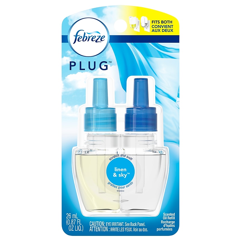 Febreze Plug Air Freshener Scented Oil Refill, Linen and Sky Scent, 0.87 oz. (74901) image 1
