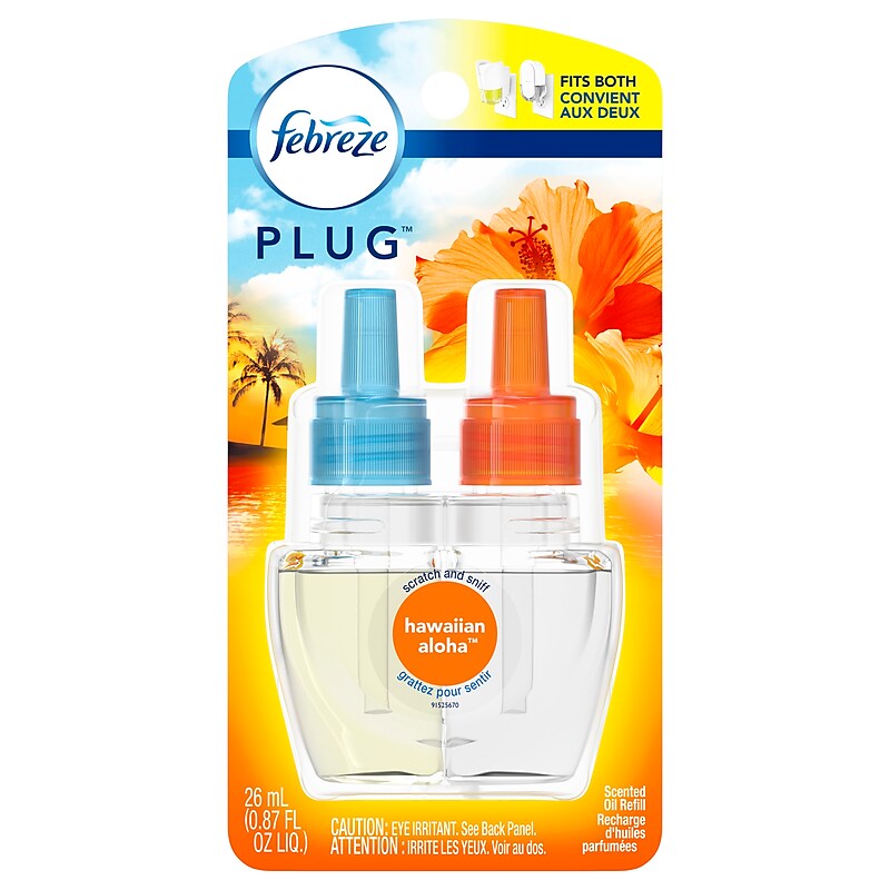 Febreze Plug Air Freshener Scented Oil Refill, Hawaiian Aloha Scent, 0.87 oz. (74918) image 1