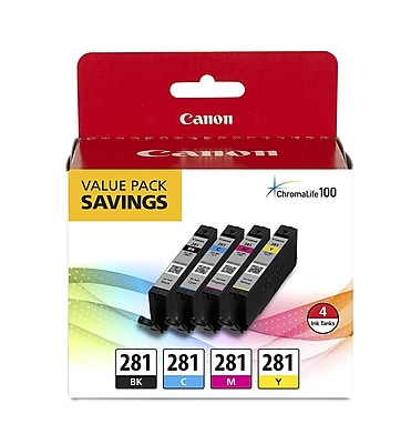 Canon 281 Black/Cyan/Magenta/Yellow Standard Yield Ink Cartridge, 4/Pack   (2091C005) Sansujyuku sansujyuku.com