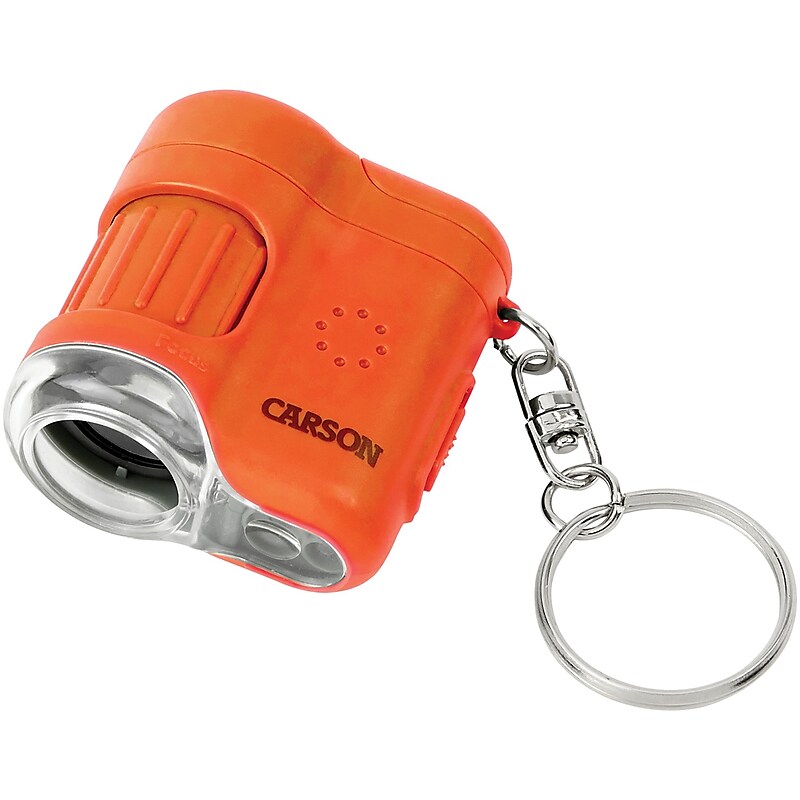 Carson Optical MicroMini 20x LED Lighted Pocket Microscope, Orange (MM-280O) image 1
