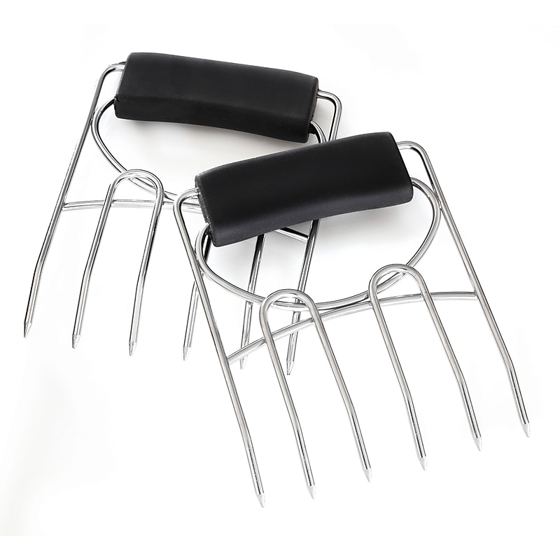 gia'sKITCHEN Stainless Steel Meat Claws with Rubber Grip Handles, Silver (25330) image 1