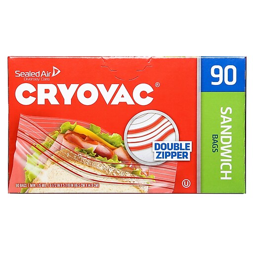 Diversey 100946910 Cryovac Resealable Sandwich Bags, Bpa Free -  Professional Pack (500 Bags)