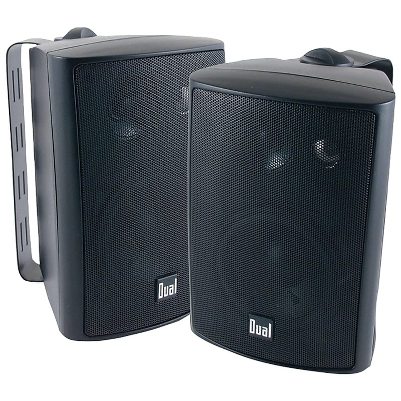 Dual 4" 3-Way Indoor/Outdoor 100W Speakers, Black (LU47PB) image 1
