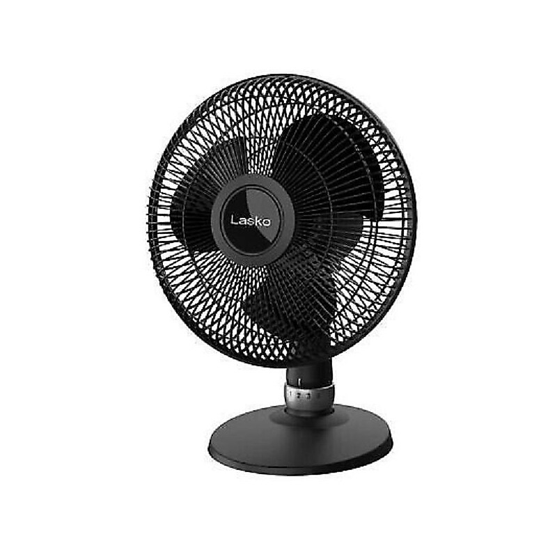 Lasko Performance 12" Oscillating Table Fan, 3-Speed, Black (D12525) image 1