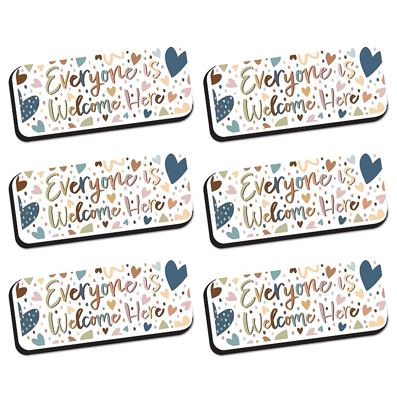 Ashley Productions Magnetic Whiteboard Eraser, Everyone is Welcome, Pack of 6 (ASH09979-6) image 1