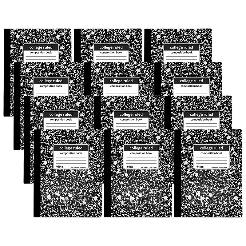 C-Line Composition Notebooks, 100 Sheets, College Ruled, Black Marble, 12/Pack (CLI22022-12) image 1