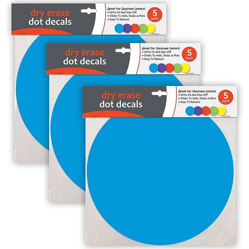 C-Line Dry Erase Dot Decals, Assorted, 11", 5/Pack, 3/Bundle (CLI40520-3) image 1