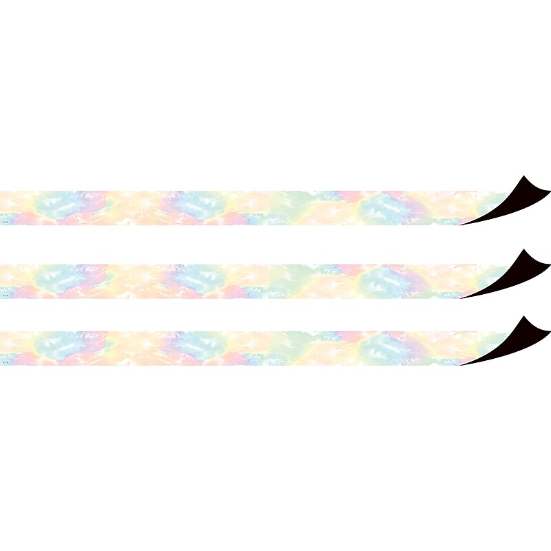 Teacher Created Resources Pastel Pop Tie-Dye Magnetic Border, 1.5" x 2', 12/Pack, 3 Packs/Bundle (TCR77575-3) image 1