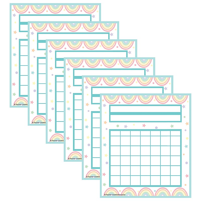 Teacher Created Resources Pastel Pop Incentive Charts, 5.25" x 6", 36/Pack, 6 Packs/Bundle (TCR8408-6) image 1