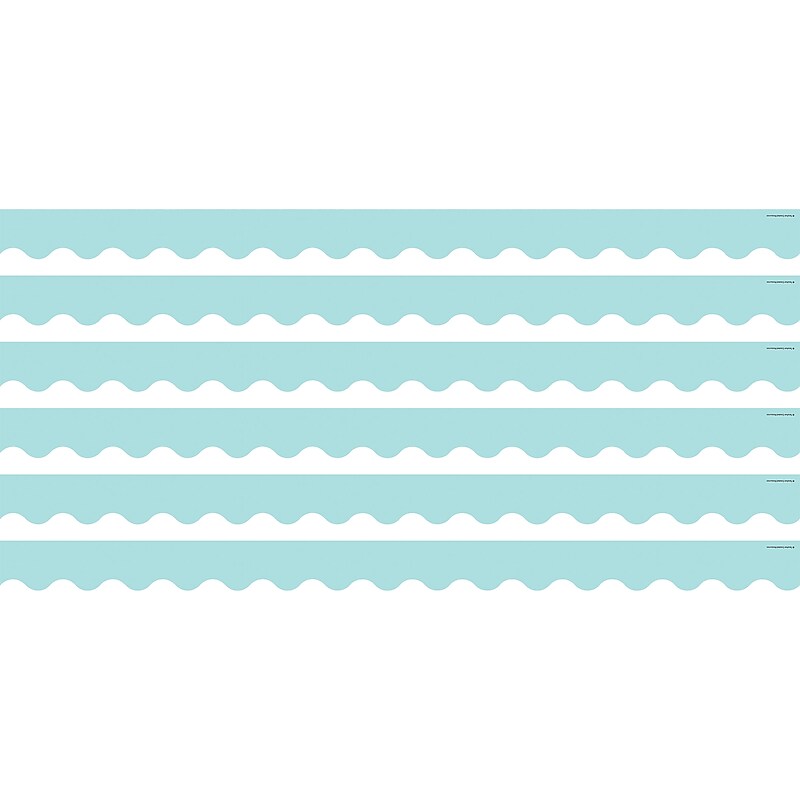 Teacher Created Resources Pastel Blue Scalloped Border Trim, 2.92', 12/Pack, 6 Packs/Bundle (TCR8426-6) image 1