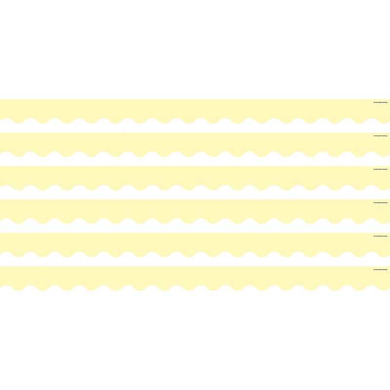 Teacher Created Resources Pastel Yellow Scalloped Border Trim, 2.92', 12/Pack, 6 Packs/Bundle (TCR8429-6) image 1