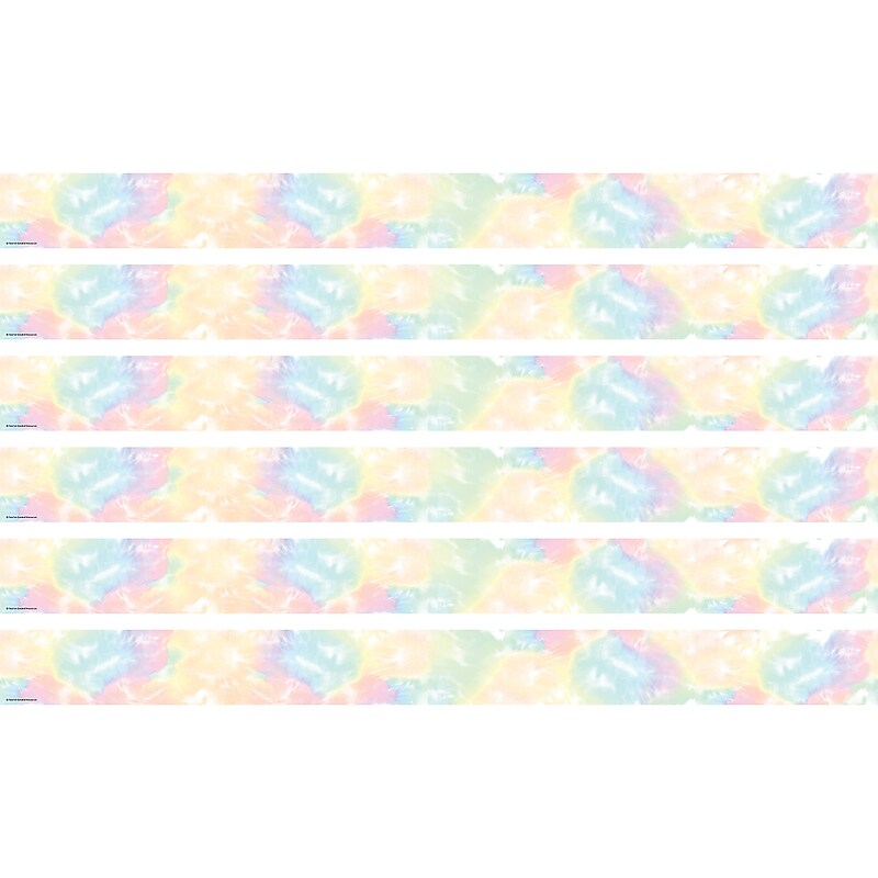 Teacher Created Resources Pastel Pop Tie-Dye Straight Border Trim, 2.92', 12/Pack, 6 Packs/Bundle (TCR8430-6) image 1