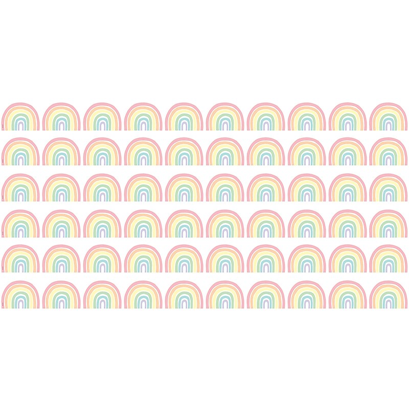 Teacher Created Resources Pastel Pop Rainbows Die-Cut Border Trim, 2.92', 12/Pack, 6 Packs/Bundle (TCR8431-6) image 1