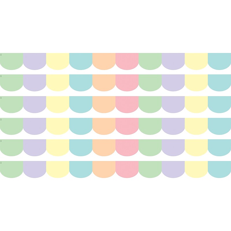 Teacher Created Resources Pastel Pop Scalloped Border Trim, 2.92', 12/Pack, 6 Packs/Bundle (TCR8433-6) image 1