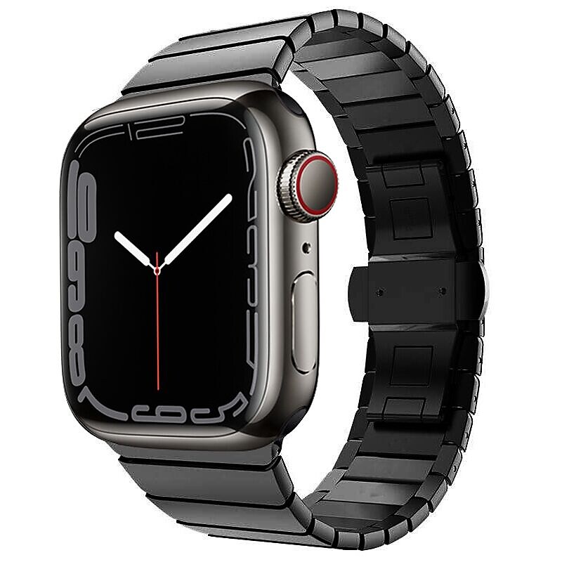 Worryfree Gadgets Stainless Steel Wristband for Apple Watch Ultra, Black, 49mm (LX06-BLK49) image 1