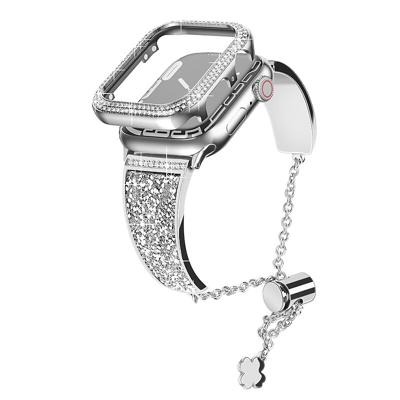 Worryfree Gadgets Metal Wristband with Bumper Case for Apple Watch, Silver, 40mm (SD1618-SLV40) image 1