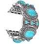 Worryfree Gadgets Stretchy Boho Metal Wristband with Turquoise for Apple Watch, Silver, 38/40/41mm (VLL305-41)~#|#~sp235020475_sc7