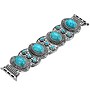 Worryfree Gadgets Stretchy Boho Metal Wristband with Turquoise for Apple Watch, Silver, 38/40/41mm (VLL305-41)~#|#~sp235020477_sc7