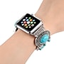 Worryfree Gadgets Stretchy Boho Metal Wristband with Turquoise for Apple Watch, Silver, 38/40/41mm (VLL305-41)~#|#~sp235020478_sc7