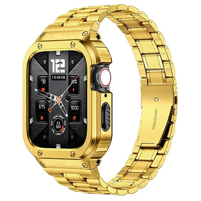 Worryfree Gadgets Uni-Body Metal Wristband for Apple Watch, Gold