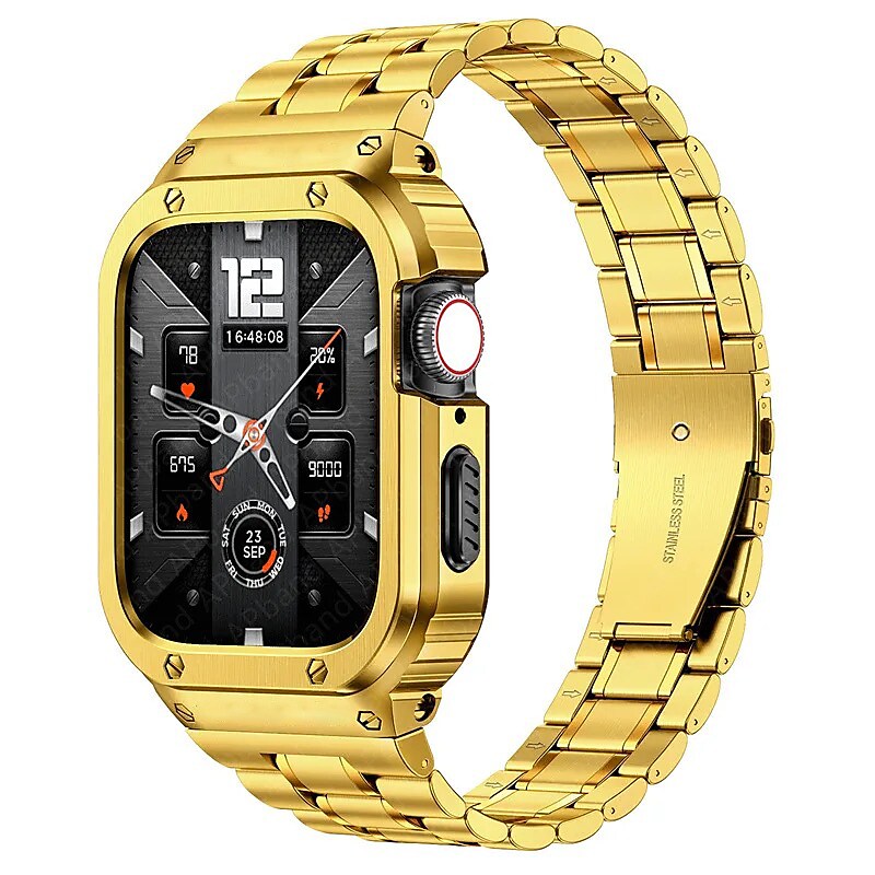Worryfree Gadgets Uni-Body Metal Wristband for Apple Watch, Gold, 45mm (WX157-GLD45) image 1