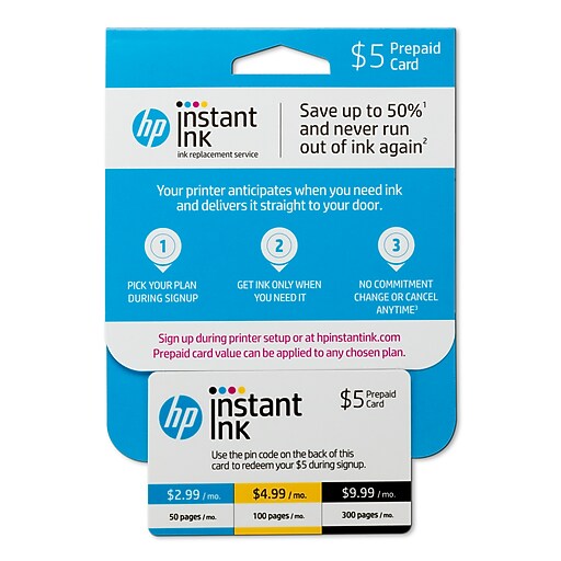 Shop Staples for HP 5 Prepaid Card for Instant Ink