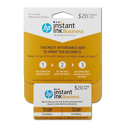 Shop Staples for HP 20 Prepaid Card for Instant Ink Business
