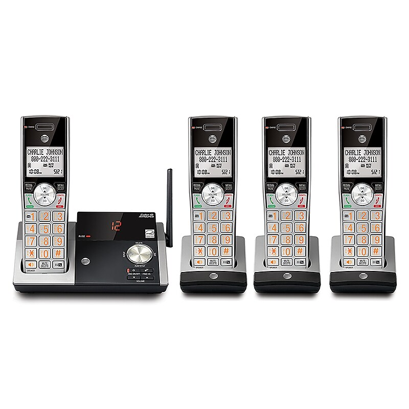 AT&T 4-Handset Cordless Telephone, Silver (CL82415) image 1