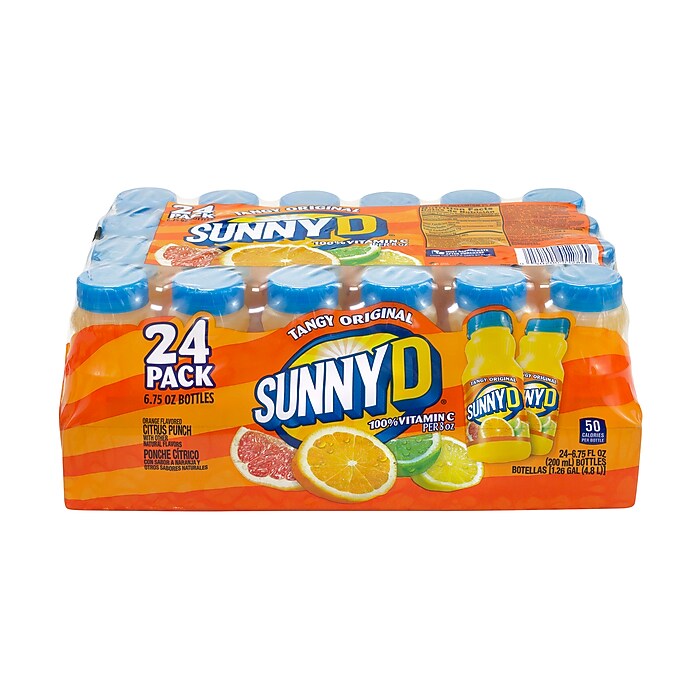 Sunny D Tangy Original Orange Flavored Citrus Punch, 6.75 oz., 24