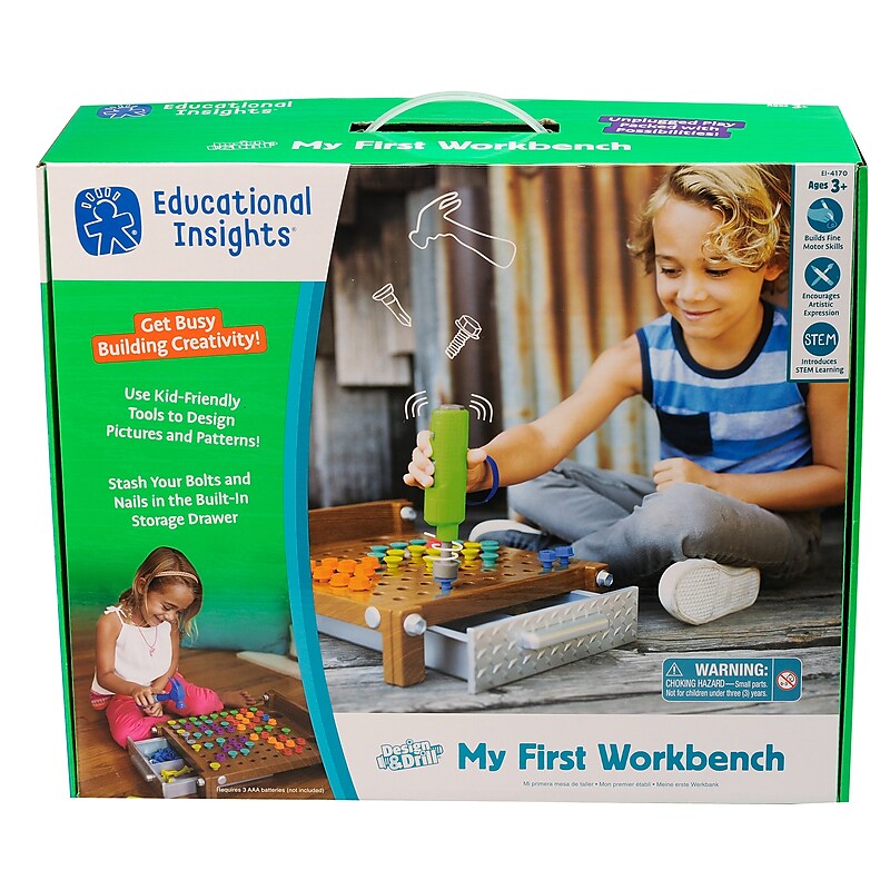 Educational Insights Design & Drill My First Workbench, Wood (4170) image 1