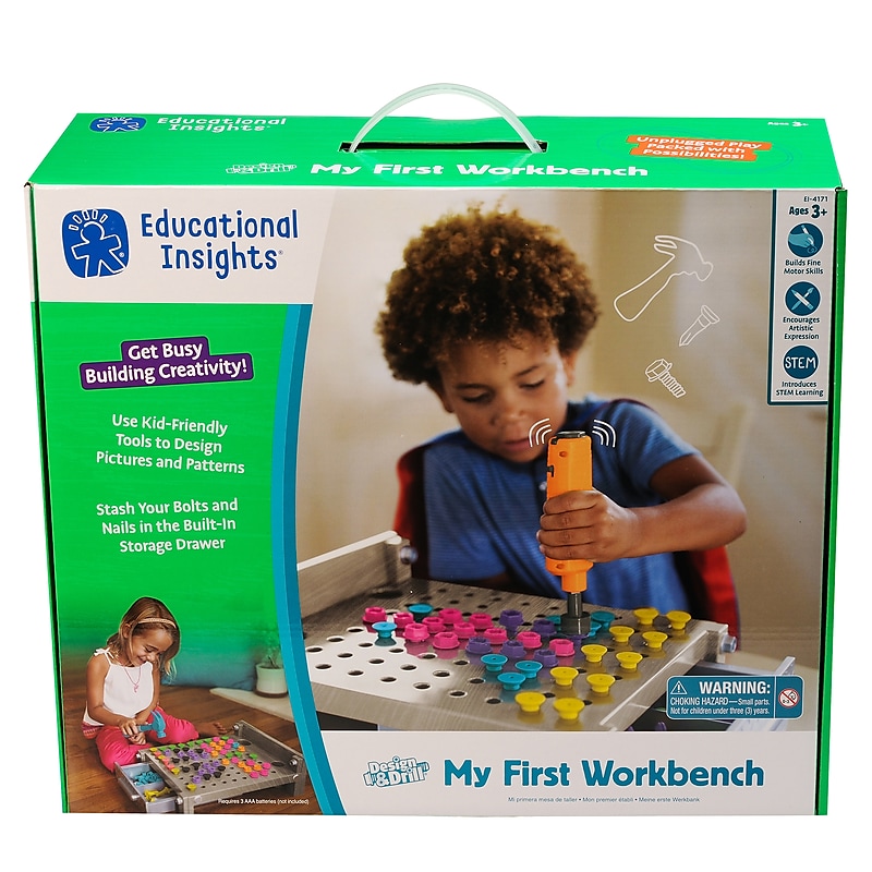 Educational Insights Design & Drill My First Workbench, Grey (4171) image 1
