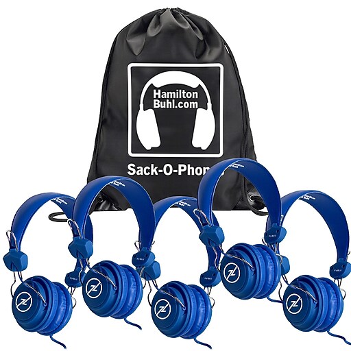 HamiltonBuhl SackOPhones 5 Favoritz Headsets with InLine Mic, Blue