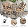 Flash Furniture Lourdes Indoor/Outdoor French Bistro Table with 4 Stack Chairs, Natural/White, 5/Set (SDA64280401FNWL)~#|#~sp236297968_sc7