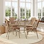 Flash Furniture Lourdes Indoor/Outdoor French Bistro Table with 4 Stack Chairs, Natural/White, 5/Set (SDA64280401FNWL)~#|#~sp236297974_sc7