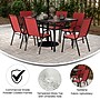 Flash Furniture Brazos Commercial Grade Patio Dining Set with Glass Patio Table and 6 Chairs, Red, 7/Set (TLH94B303CRD)~#|#~sp236297978_sc7