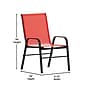 Flash Furniture Brazos Commercial Grade Patio Dining Set with Glass Patio Table and 6 Chairs, Red, 7/Set (TLH94B303CRD)~#|#~sp236297980_sc7