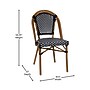Flash Furniture Bordeaux Indoor/Outdoor French Bistro Table with 4 Stack Chairs, Black/White, 5/Set (SDA642804001BWN)~#|#~sp236298005_sc7