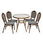 Flash Furniture Lourdes Indoor/Outdoor French Bistro Table with 4 Stack Chairs, Black/White, 5/Set (SDA64280402SBWN)~#|#~sp236298010_sc7